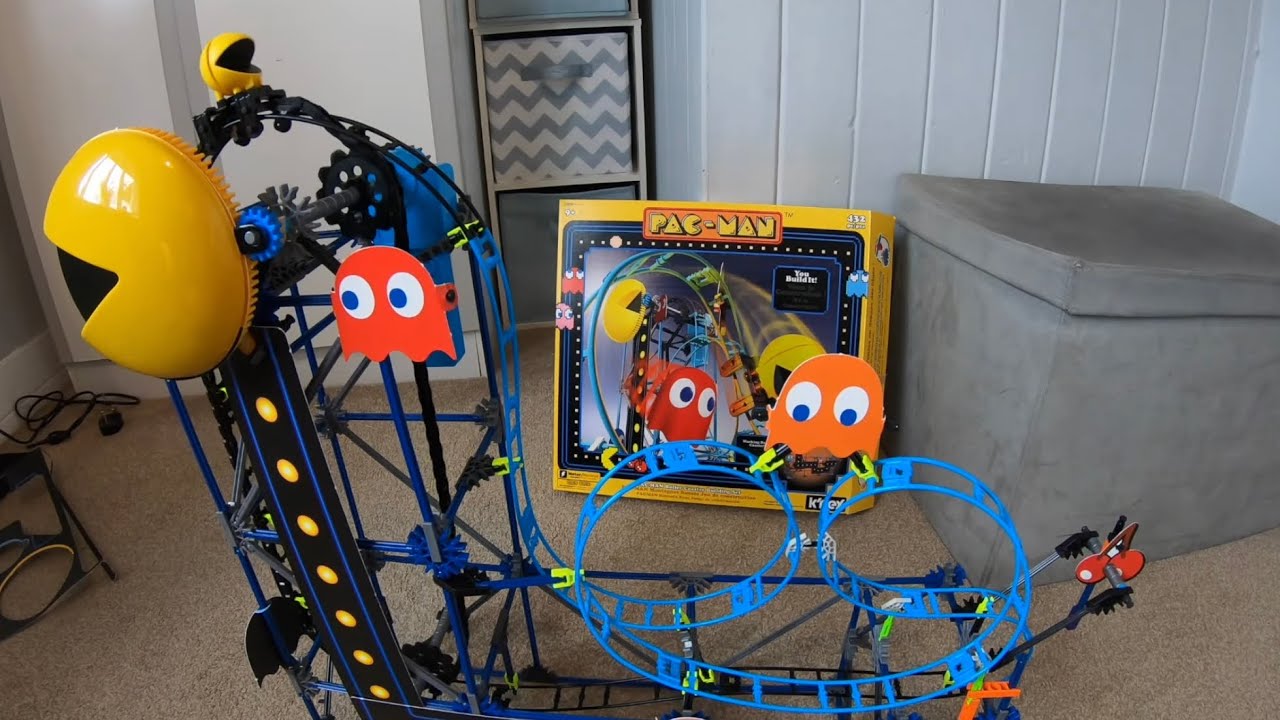 PAC-MAN Roller Coaster - K'Nex Build - FUN!!!!