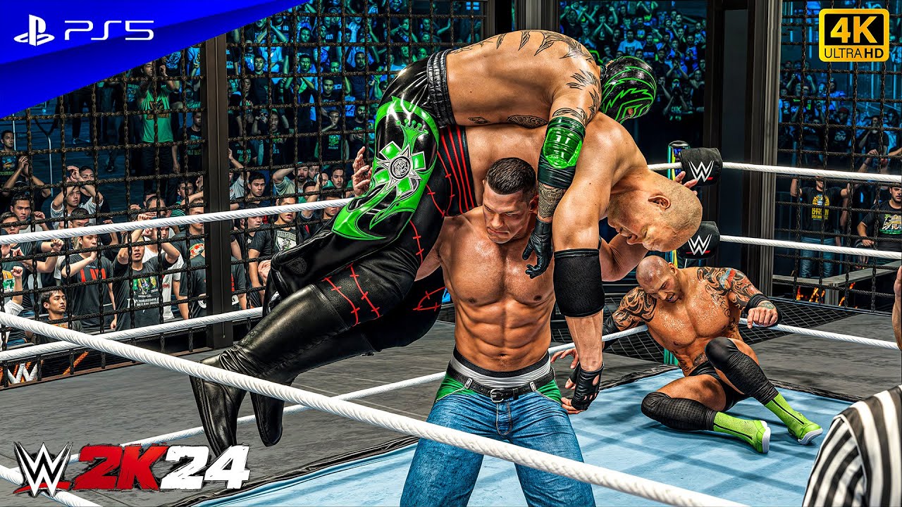 WWE 2K24 — Джон Сина, Трипл Эйч, Рей Мистерио, Рэнди Ортон, Батиста, Кейн, | Elimination Chamber ...