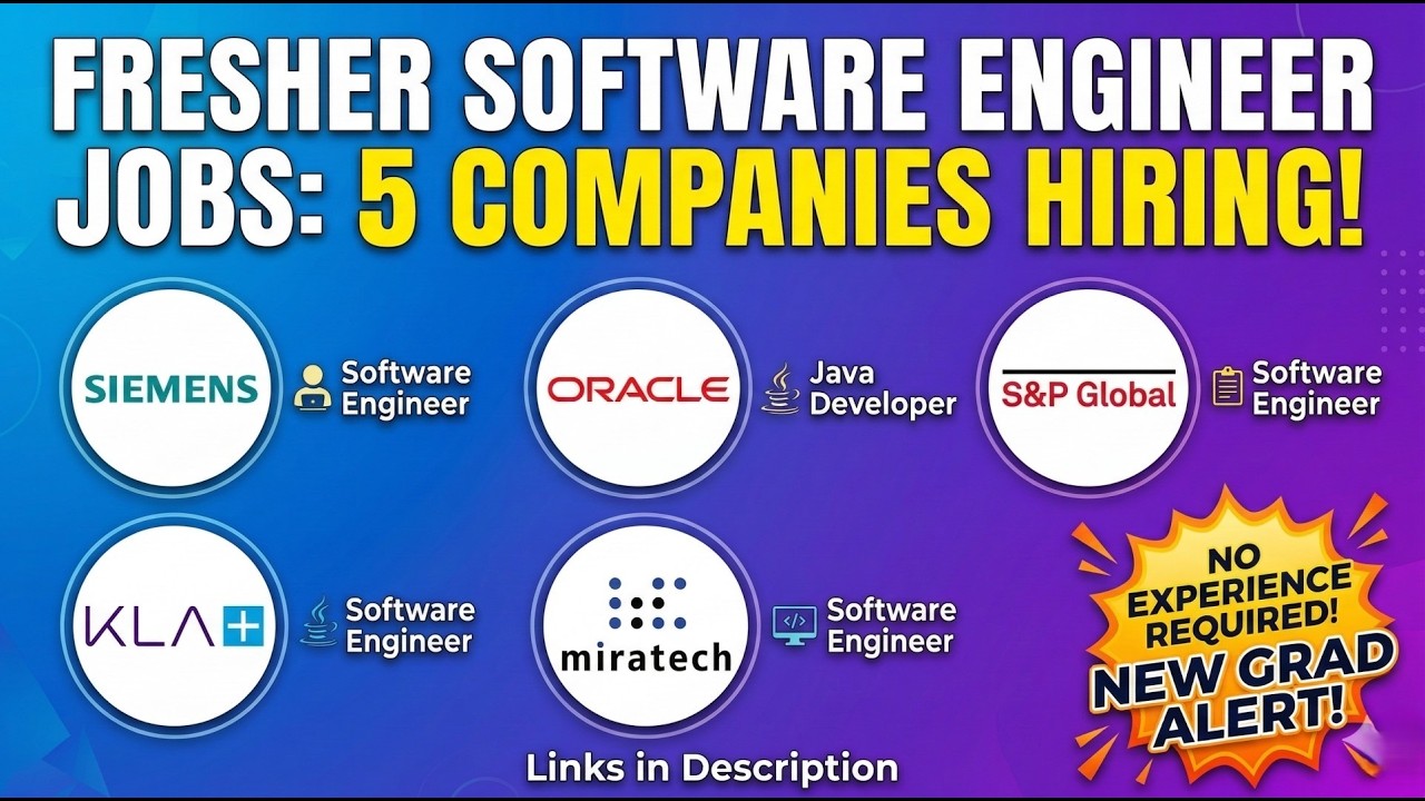 TOP 5 MNCs Hiring Freshers 2026! 🔥 | Siemens, S&P Global, Oracle | Software Engineer Jobs