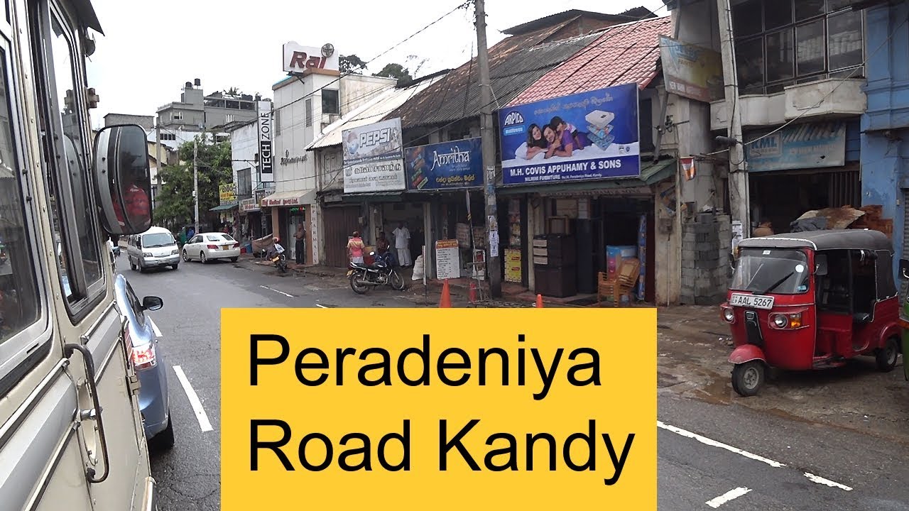 Riding on a bus along Peradeniya Road Kandy Sri Lanka