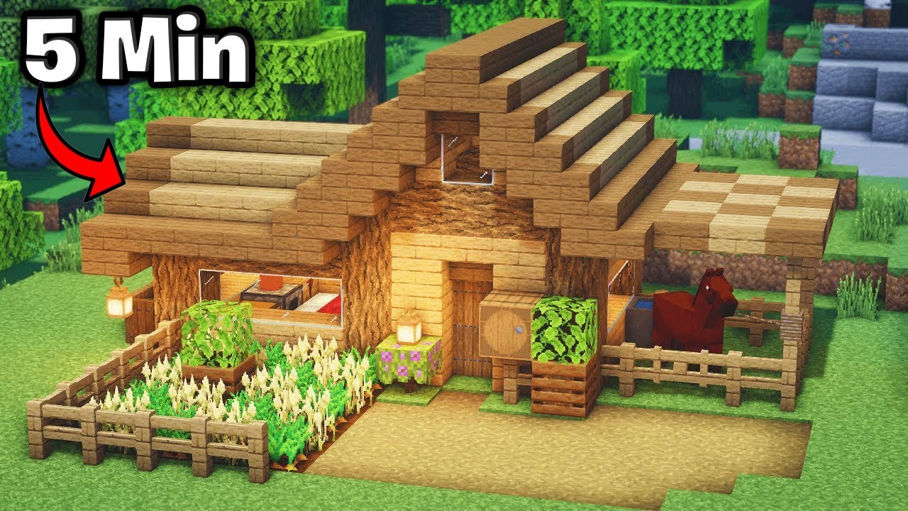Minecraft kleines Haus bauen Tutorial 1.20 - Starter Haus bauen in Minecraft Survival Tutorial