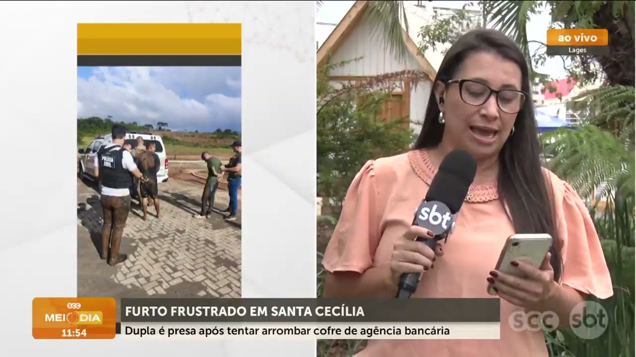Dupla é presa após tentar arrombar cofre de banco | Segurança | SCC Meio-Dia