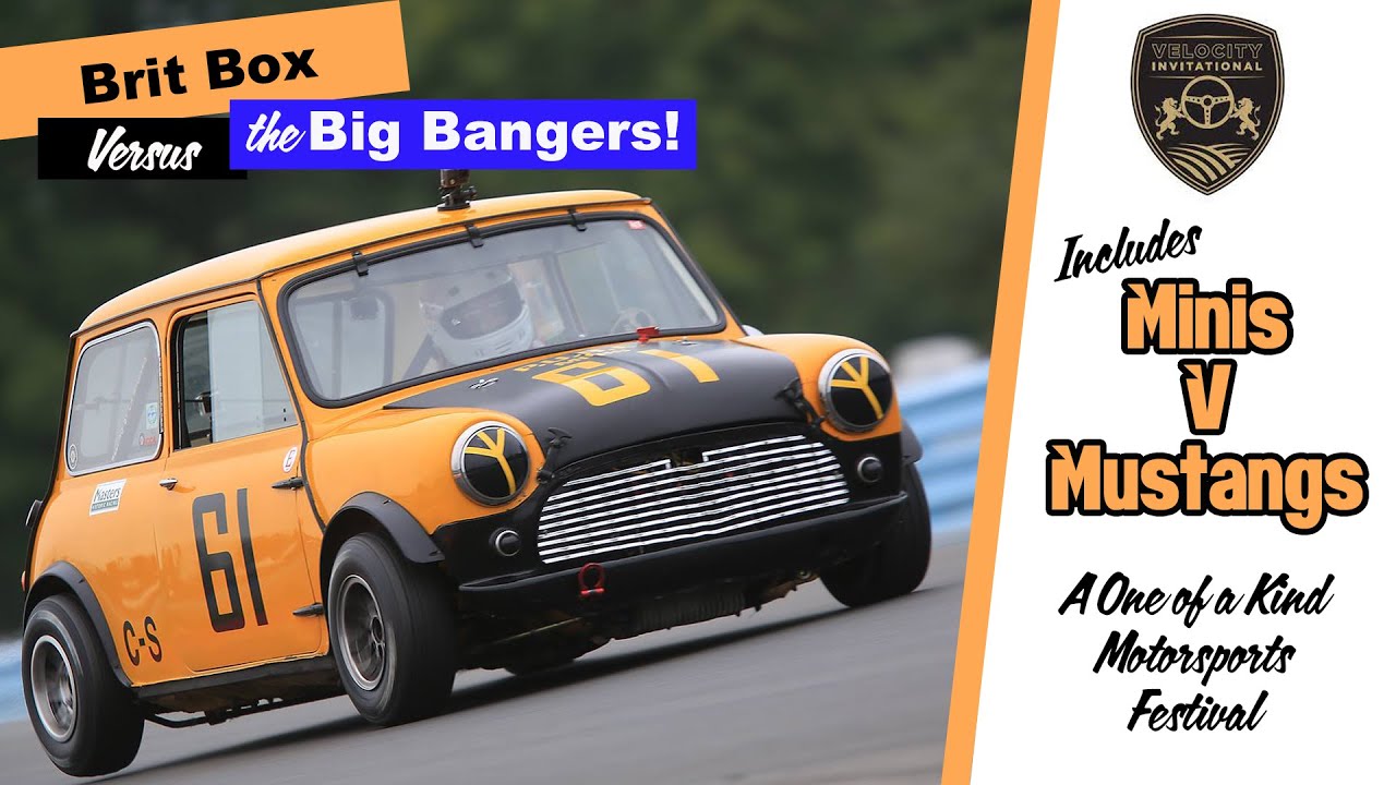 Mini vs Mustang Race at Velocity Invitational •  Sunday, November 14th, 2021 at Laguna Seca Raceway.