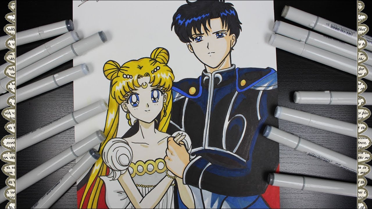 Cómo Dibujar a La Princesa Selene & El Príncipe Endimion How To Draw Sailor Moon Speed Draw Mamoru