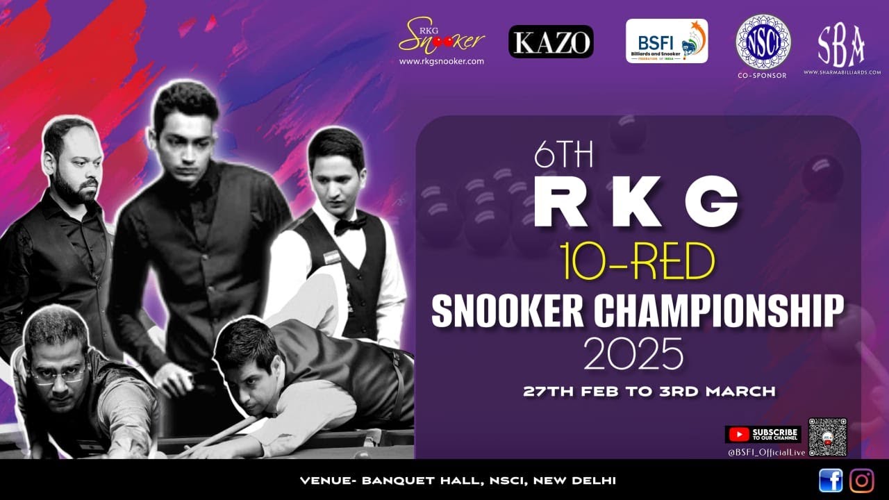 ADITYA MEHTA-PSPB v/s YOUNIS NAZIR-J&K 6TH RKG ALL INDIA 10 RED SNOOKER CHAMPIONSHIP LAST 16