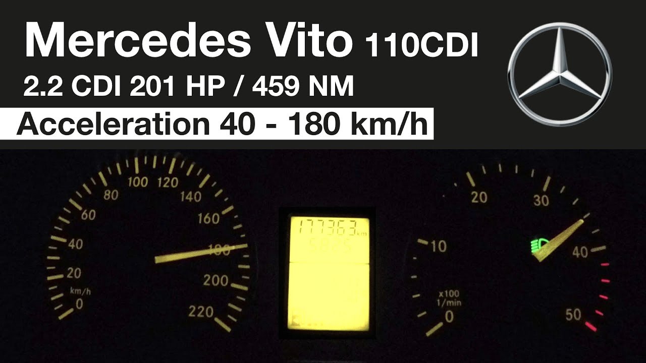 Mercedes Benz Vito 110 CDI Chip 201 KM Przyspieszenie 40 - 180 km/h