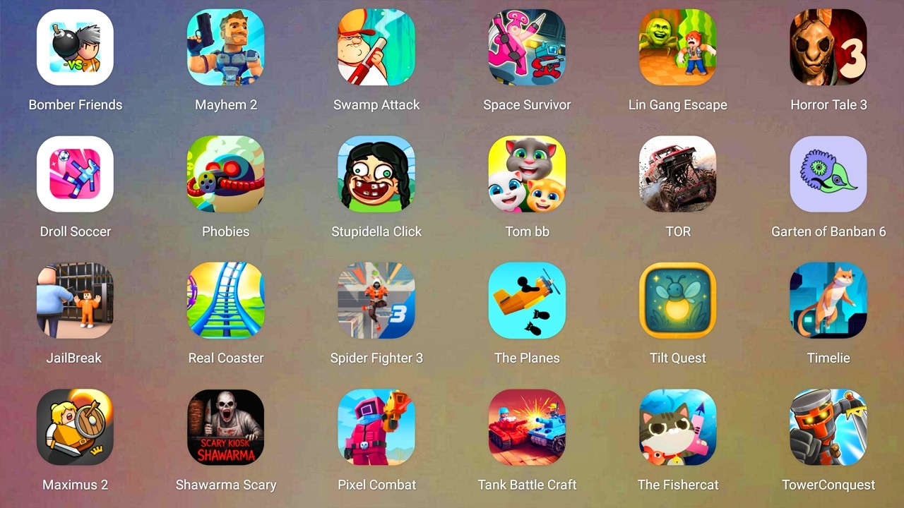 Roblox,BARRY'S PRISONPoppy Playtime 4,Scary Teacher 3D,Find the Alien 2,Subway Surfers,Save the Fish