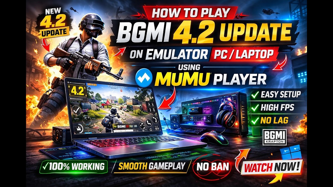✅ How to Play BGMI 4.2 Update on Emulator PC | Laptop | BGMI 4.2 Update on MUMU player