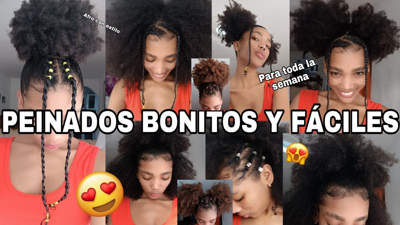PEINADOS PARA PELO AFRO RIZADO 🔥💁🏽‍♀️😎FÁCILES Y BONITOS| IDEAS PARA TODA LA SEMANA|Rachell Santos