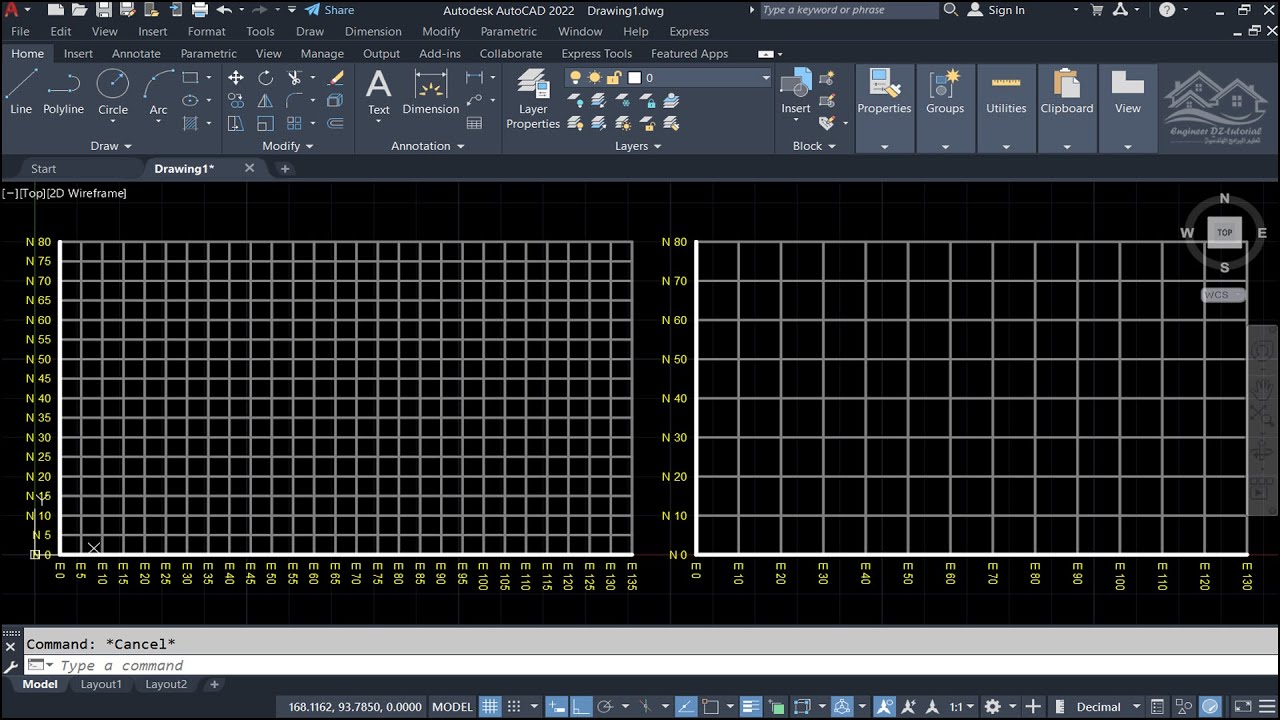 ليسب مفيد لعمل Grid lines مع اظهار الاحداثيات (Easting,  northing) بضغطتين على برنامج AutoCAD