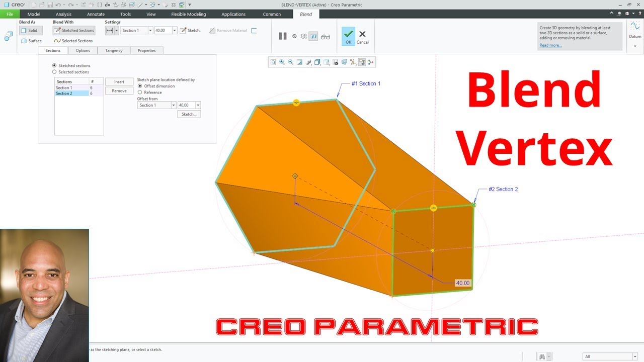 Creo Parametric - Blend Features - Blend Vertex - How to Handle Uneven Number of Vertices