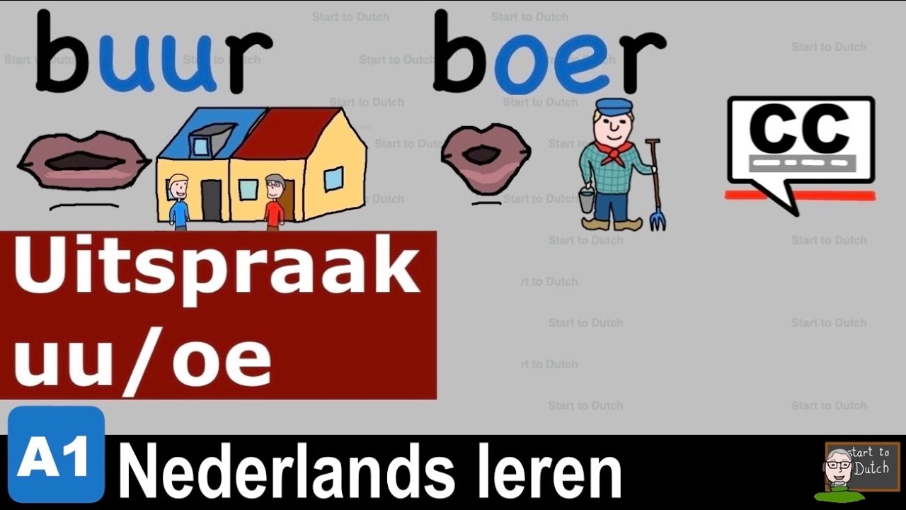 NT2  A1 5.05 Uitspraak uu & oe 🗣️ Les Nederlands leren - Learn Dutch pronunciation Breakthrough 1.1