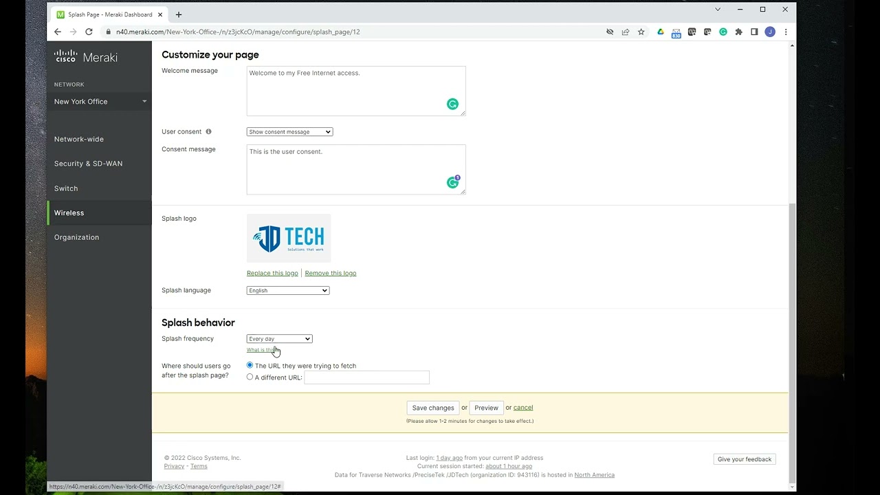 Как настроить Splash-страницу для Wi-Fi в Meraki