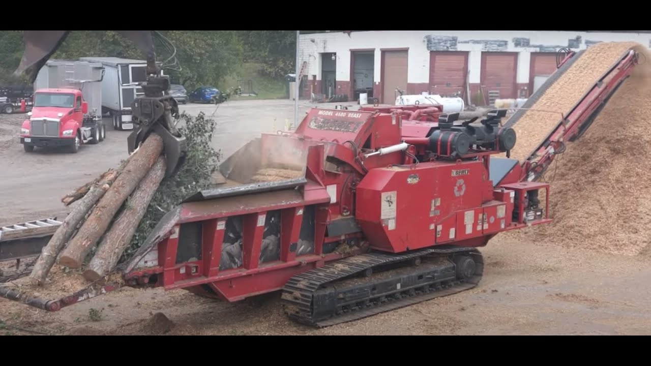 Bandit Beast 4680 chipping huge logs