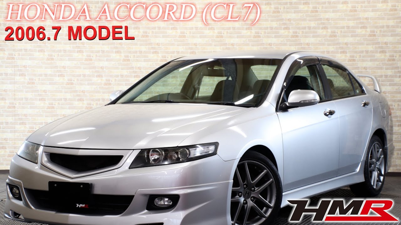 【中古車】H.18 2006年 ホンダ アコード 2 0 ユーロR 無限リアウィング フロントグリル シルバー 走行148,800km ID1917
