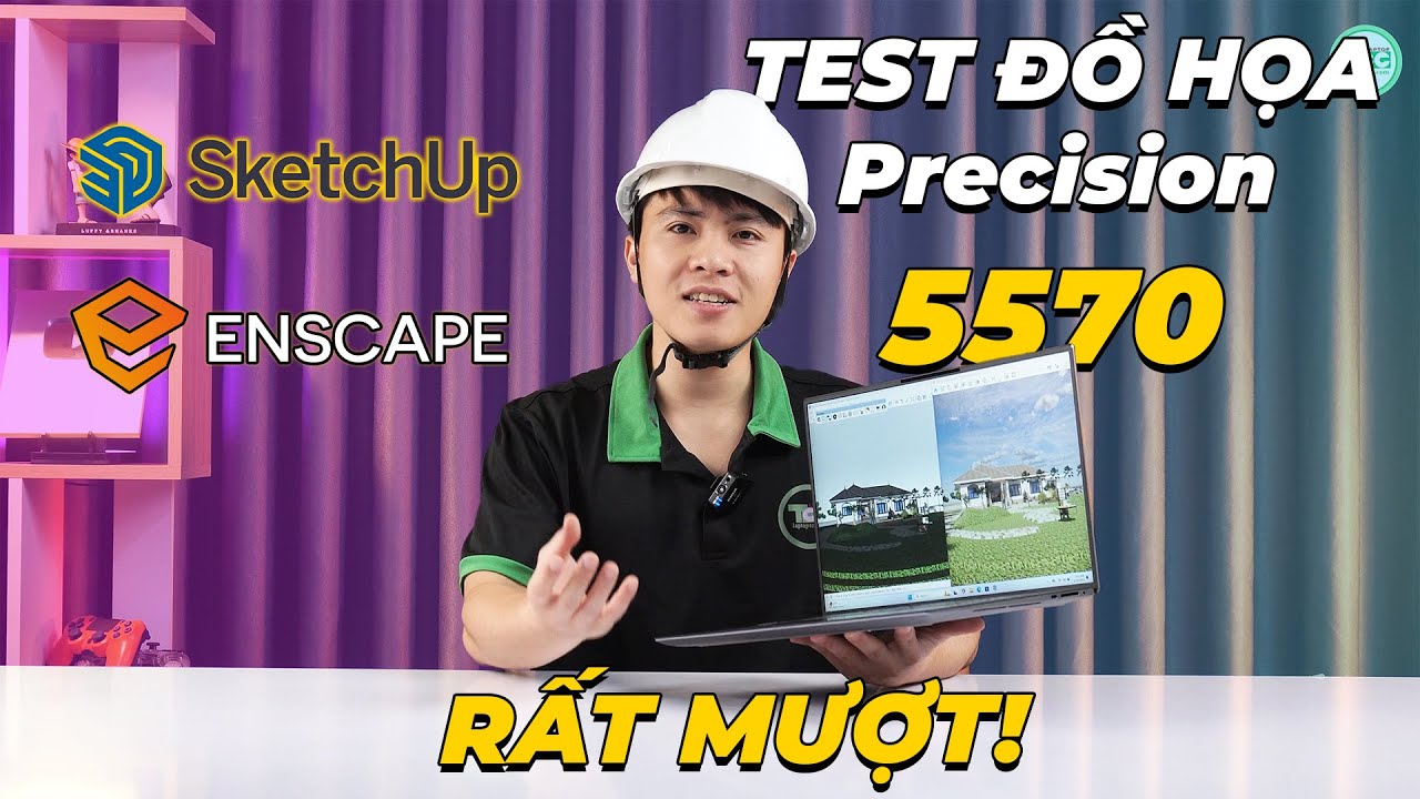 Test Sức mạnh Dell Precision 5570 khi LÀM ĐỒ HỌA SketchUp và Enscape! i7-12800H, RTX A1000!