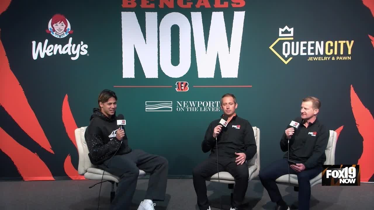 Andrei Iosivas stops by Newport on the Levee for the season finale of Bengals NOW