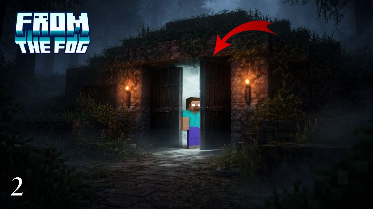 UN MONSTRE OUVRE NOTRE PORTE DURANT LA NUIT (Et on voit HEROBRINE) (Minecraft From The Fog #2)