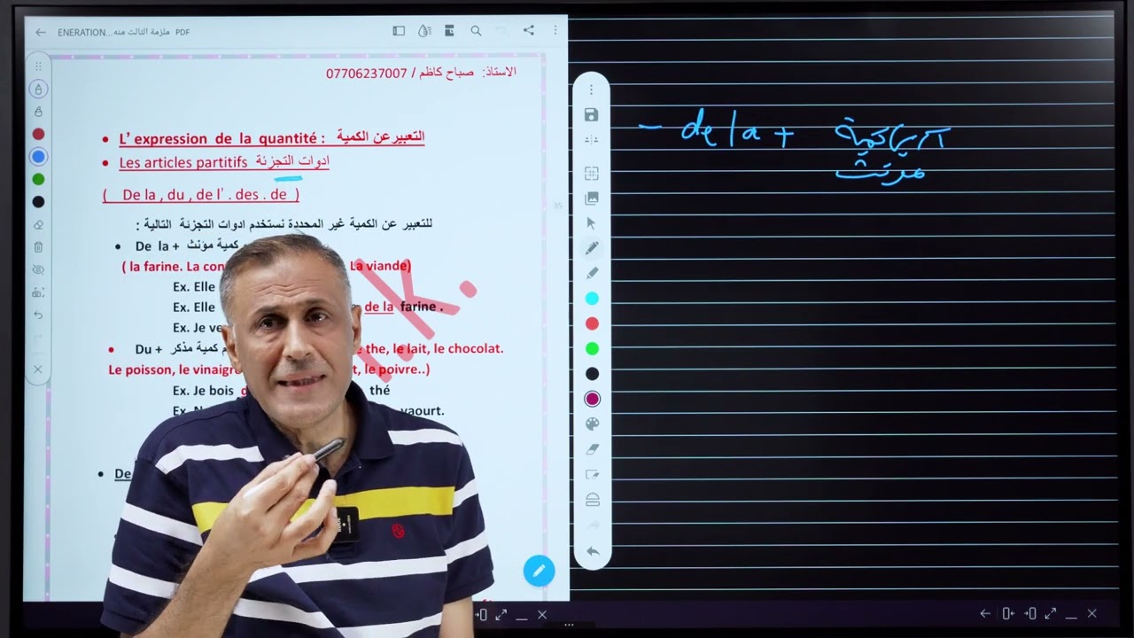 الثالث المتوسط _المحاضرة الثالثة  _اللغة_ الفرنسية المنهاج الجديد _الأستاذ صباح الربيعي