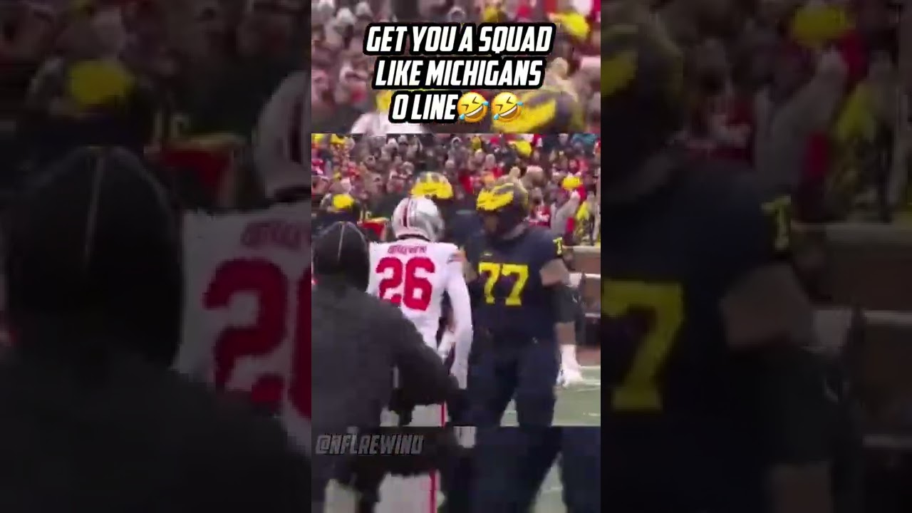 Get You A Squad Like Michigan&rsquo;s O Line🤣🤣 #nfl #shorts #michigan