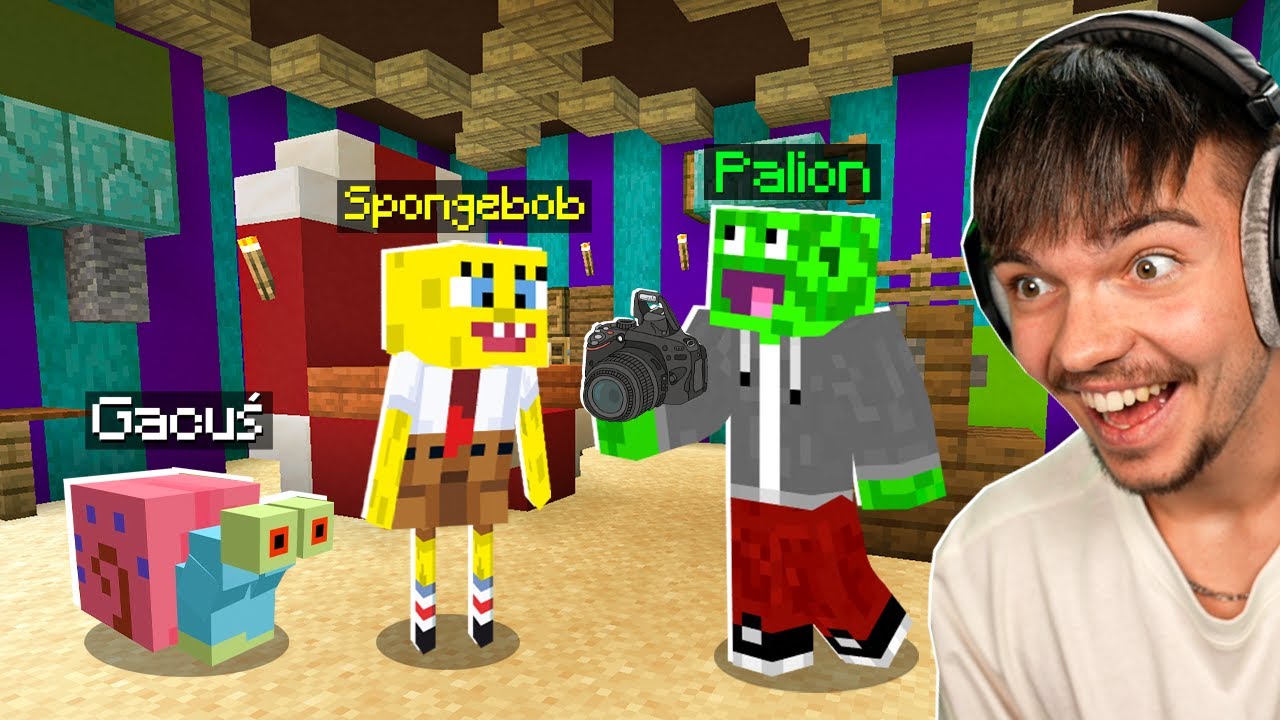 JAK ŻYJE SPONGEBOB w Minecraft? *adoptował ślimaka Gacusia*