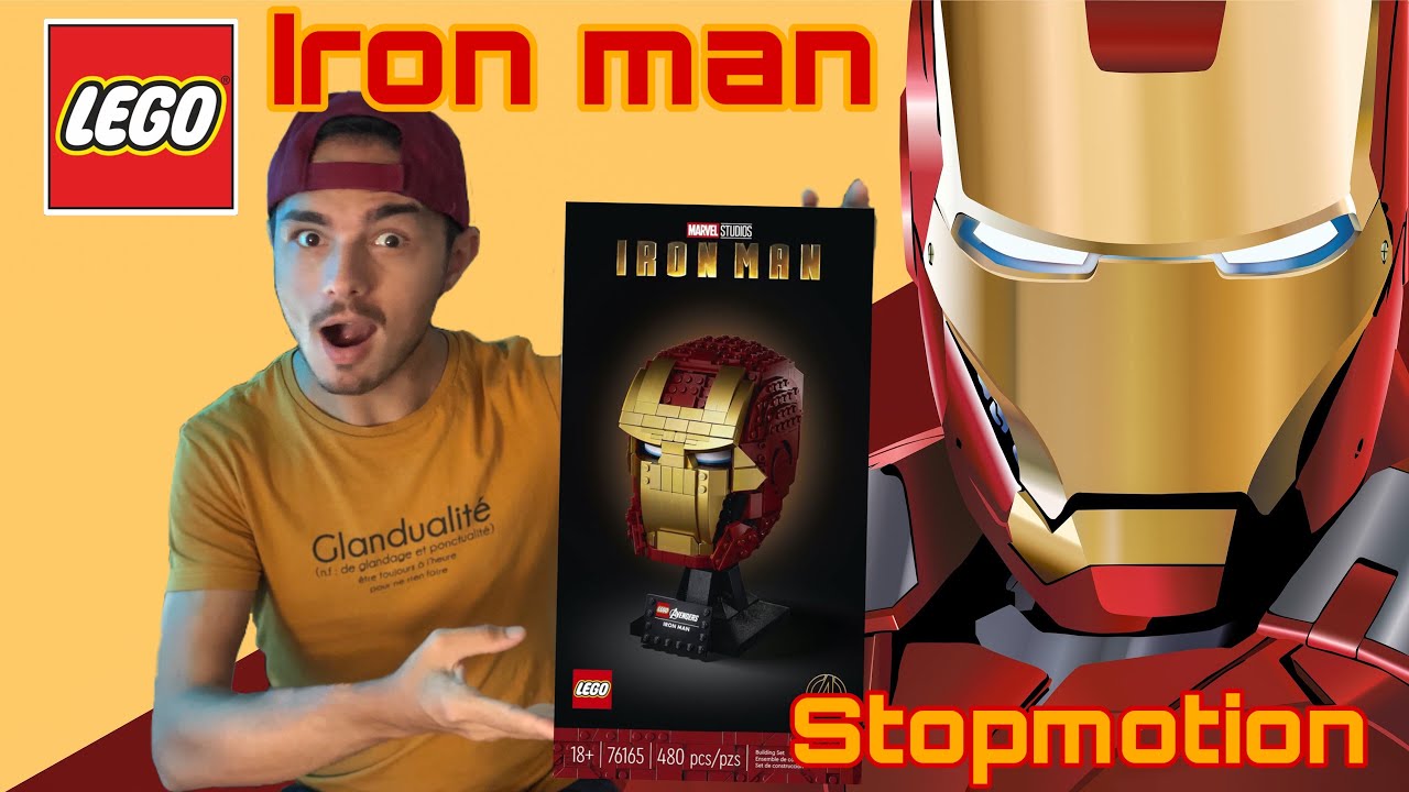 LEGO Marvel iron man 76165 Avengers t&ecirc;te casque Stop motion: Lego Marvel iron man helmet unboxing