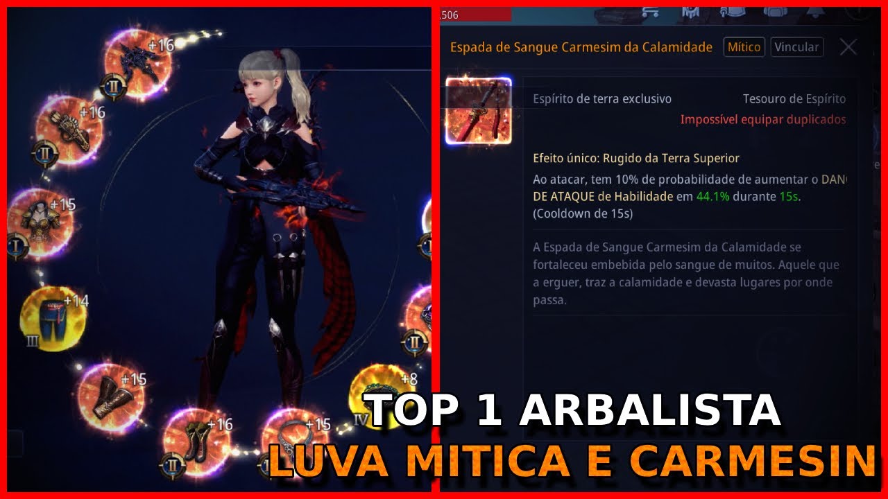 TOP 1 ARBALISTA CRAFTOU ITEM MITICO E PEGOU CARMESIN MITICA - MIR4