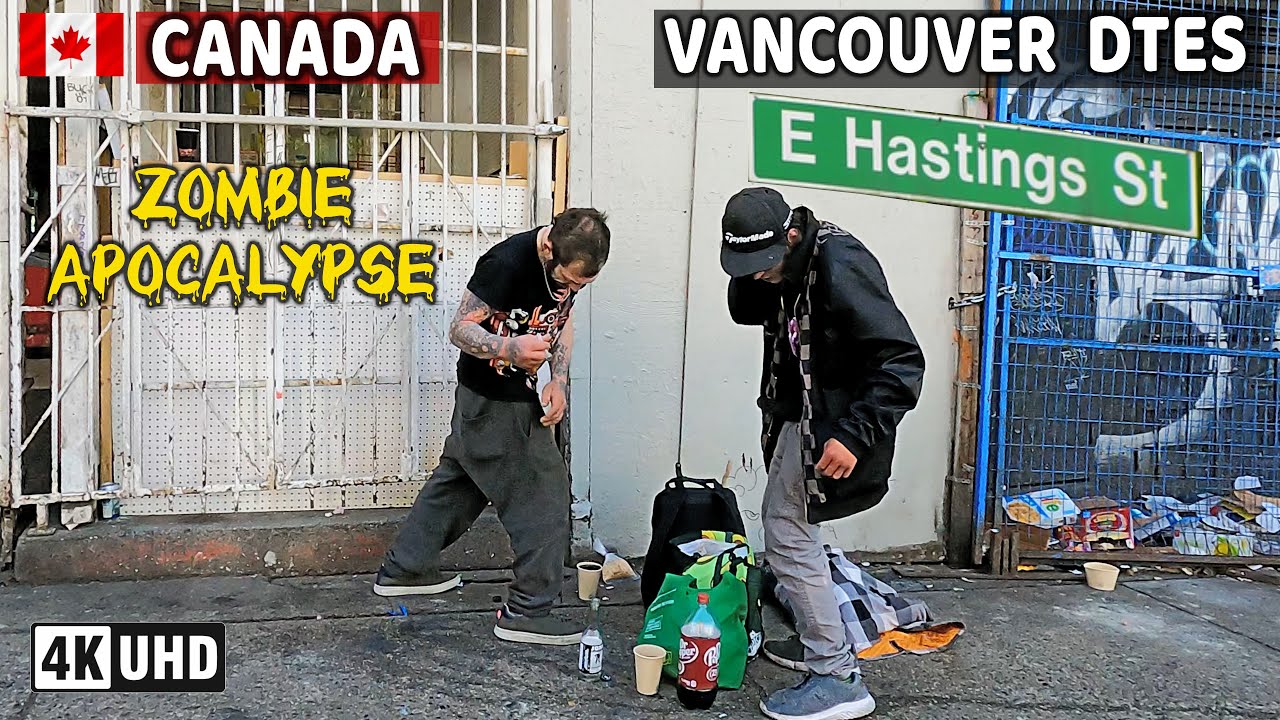 🇨🇦 【4K】 East Hastings St. Downtown Vancouver BC, Canada. Street Walk.