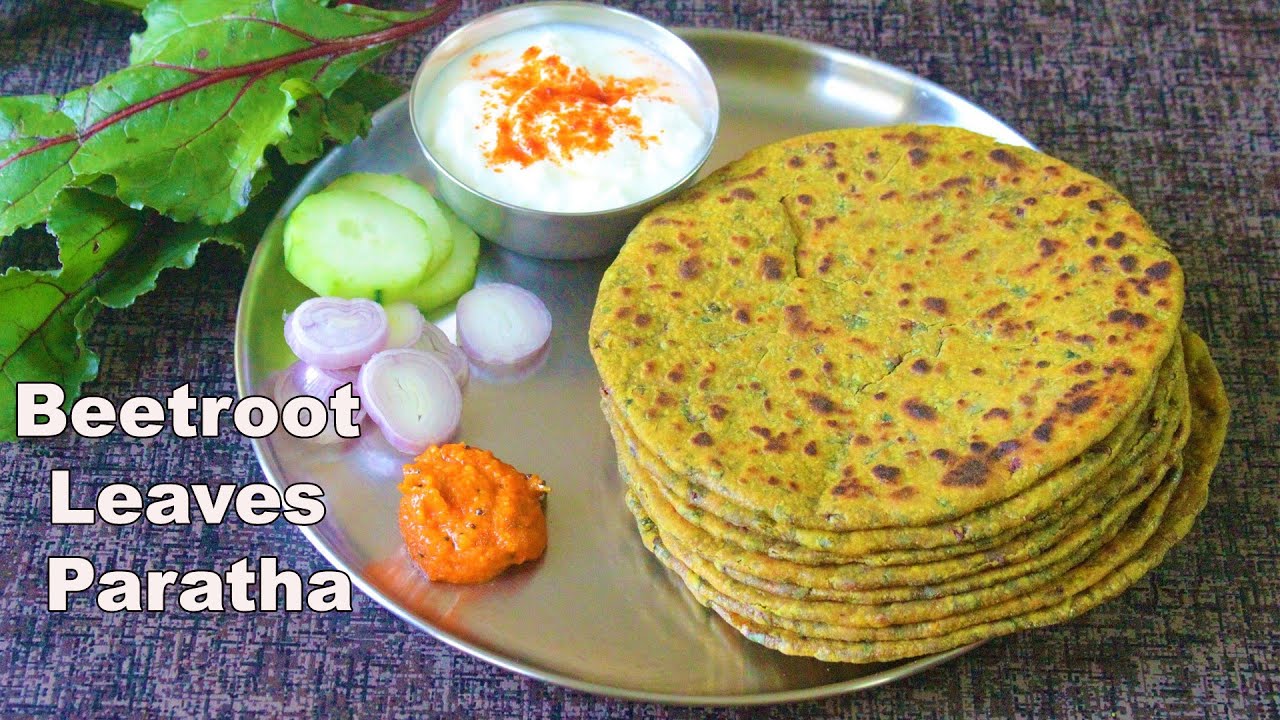 Beetroot Leaves Paratha | Beet Greens Recipe | Beetroot Greens Flatbread | Healthy Recipe