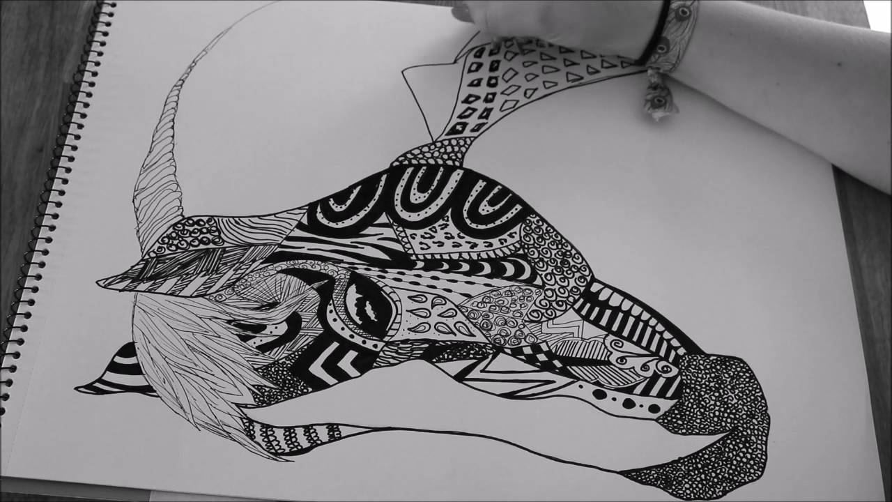 Zentangle Horse | Time Lapse