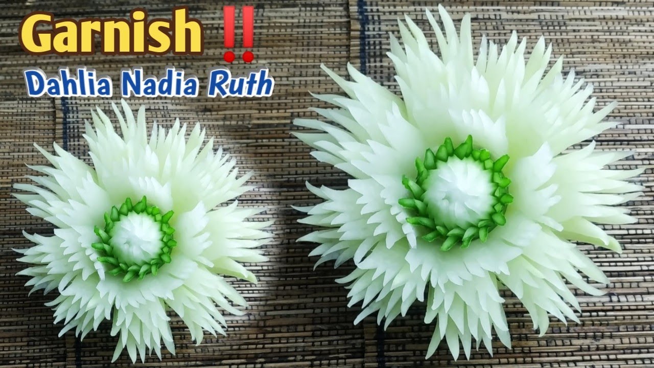 GARNISH PEPAYA ‼️BUNGA DAHLIA NADIA RUTH UNTUK HIASAN TUMPENG// PAPAYA FLOWER GARNISH CARVING