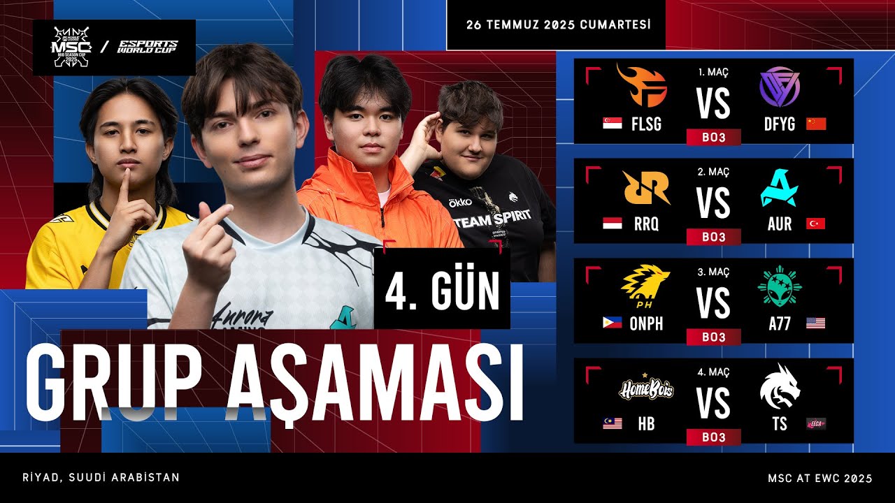 🔴 CANLI | GRUP AŞAMASI 4. GÜN | MLBB MSC at EWC 2025 | (TR)