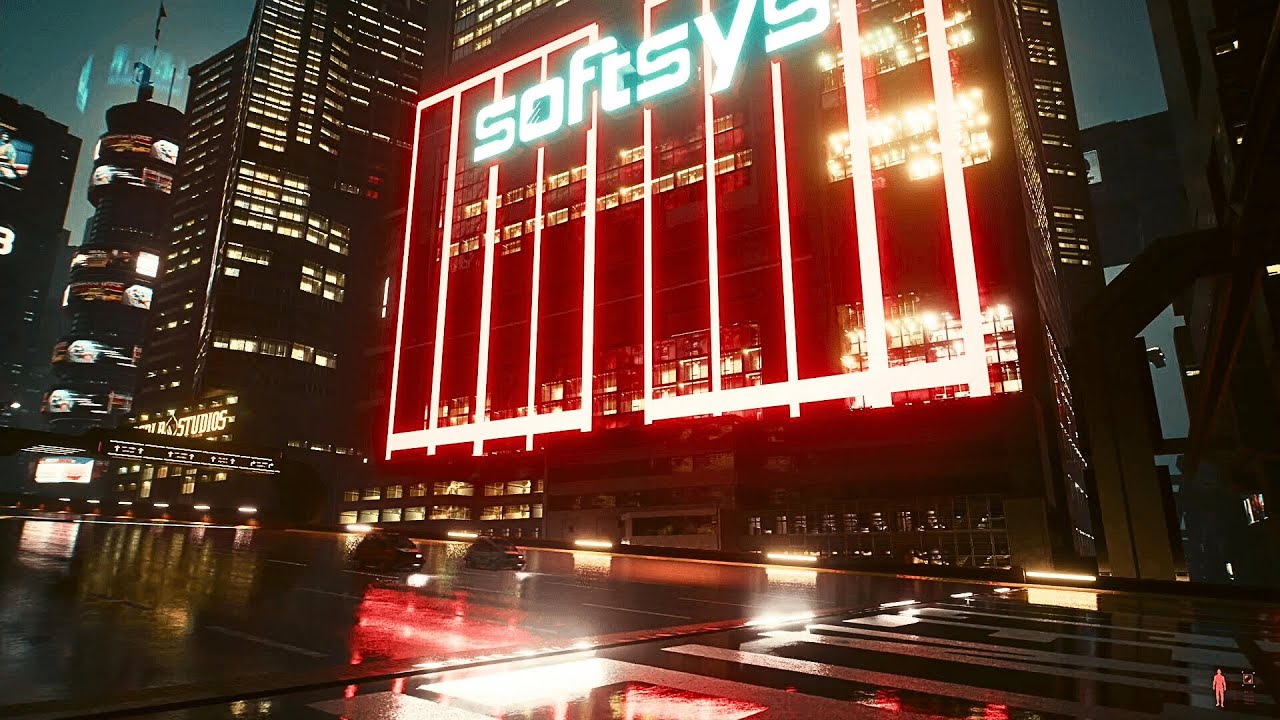 Cyberpunk Night Street Traffic Ambience
