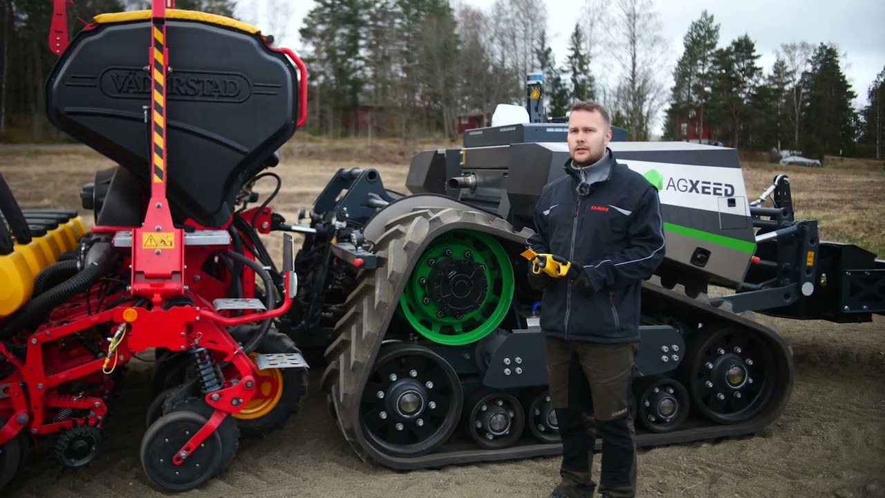 AgXeed-robottitraktori ja Tempo-tarkkuuskylvökone vauhdissa SjT:llä