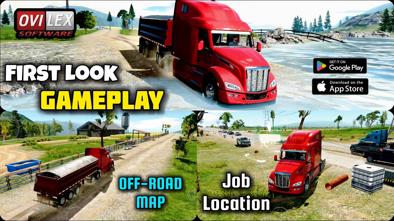 Truck Simulator Drive USA EVO 🚛 : First Look & Gameplay | Water Crossing, Different Job Locations 🔥