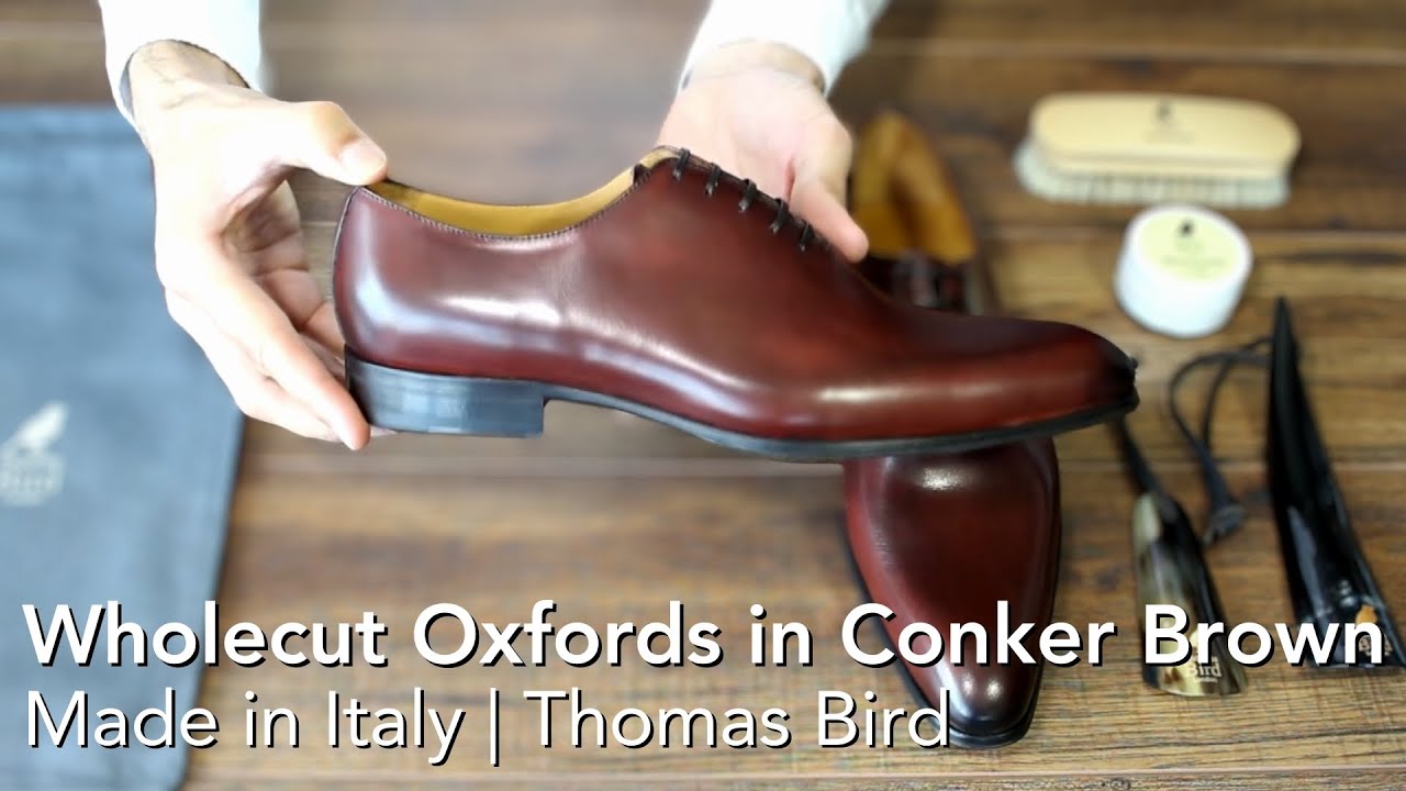 Wholecut Shoe - Conker Brown - Made in Italy, by Thomas Bird