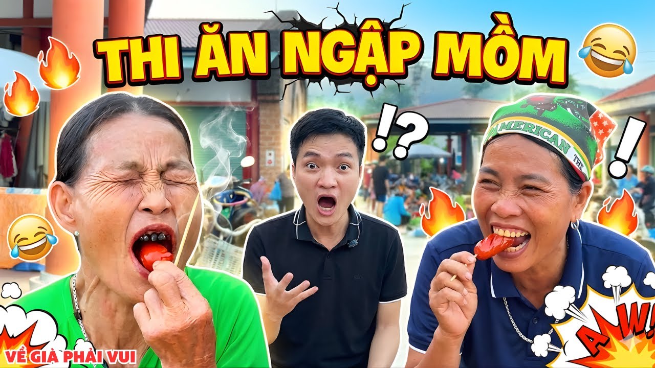 Thử Thách 6 Bà U80 Đại Chiến Thi Ăn Ngập Mồm: Xem Cười Té Ghế | Về Già Phải Vui