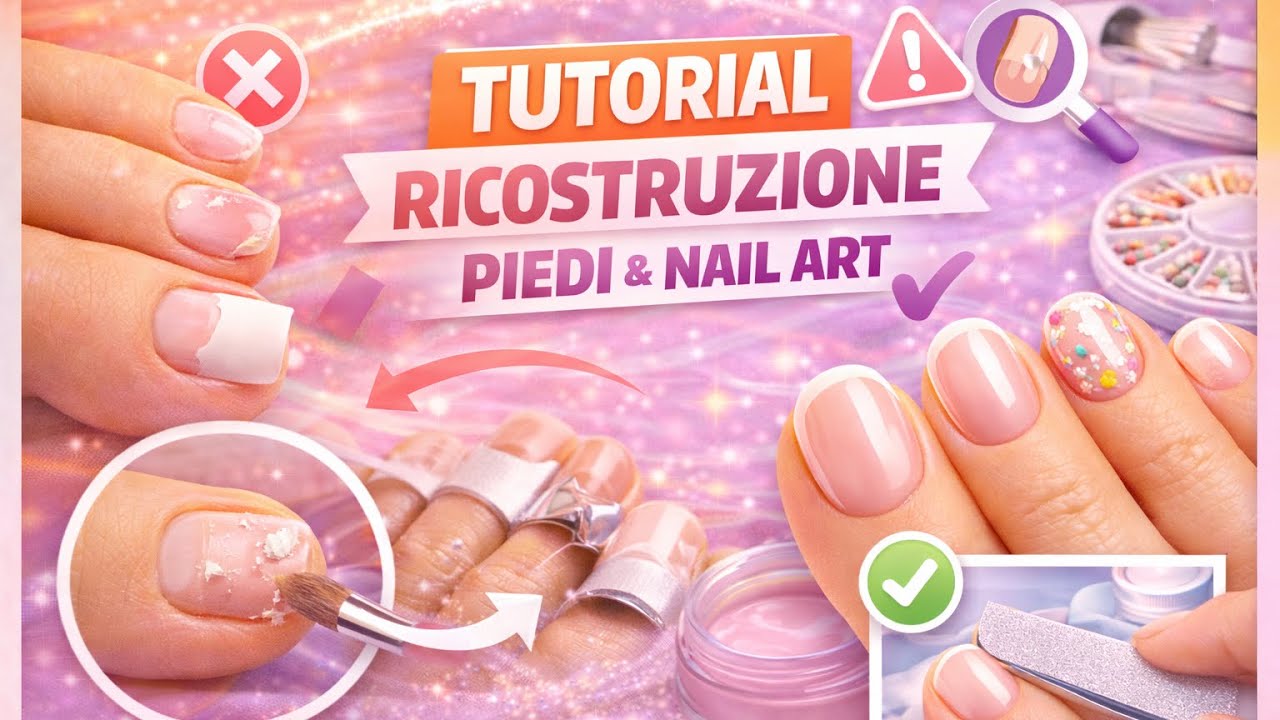 Tutorial: refill ricostruzione unghie piedi e nail art