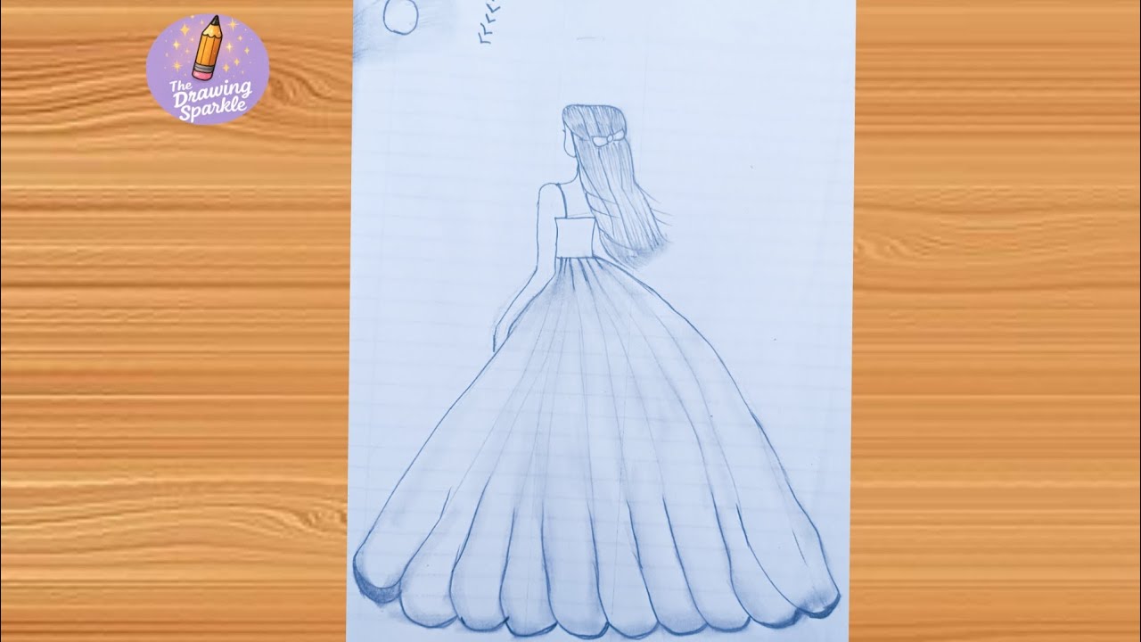 How to draw frock girl drawing ll easy drawing ll step by step drawing ll chitra ll  pencil sketch 