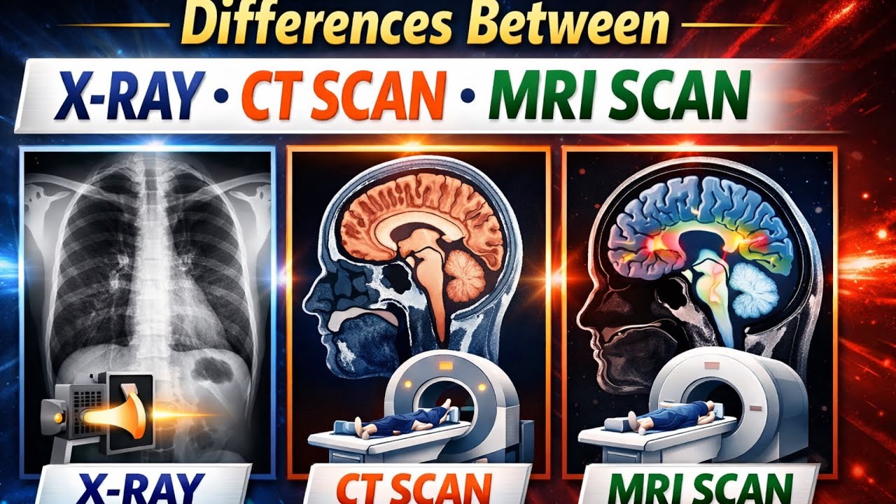 Differences Between X Ray , CT Scan & MRI Scan 