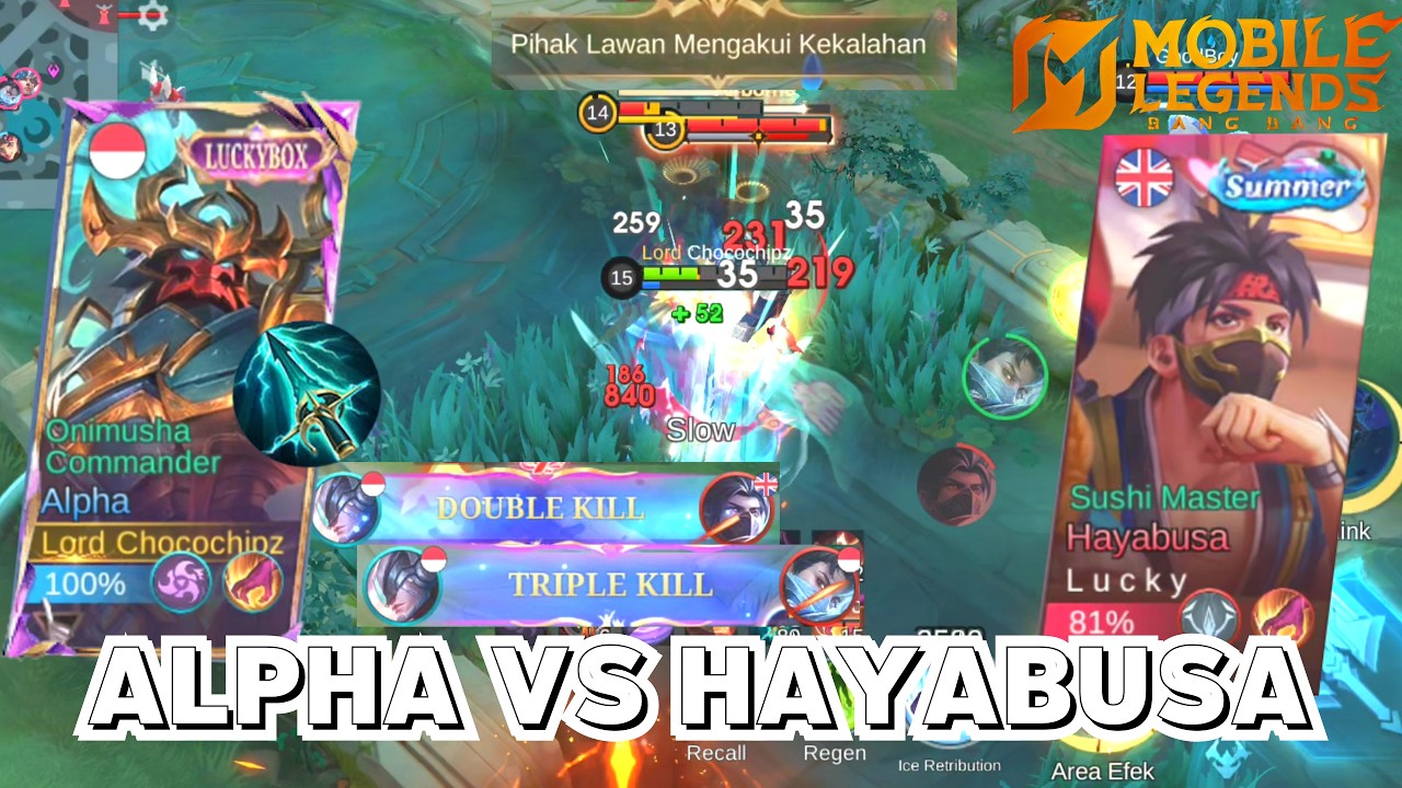 20 Kills!!! Alpha Skypiercer Musuh Auto Surrender || Alpha VS Hayabusa - Mobile Legends Bang Bang
