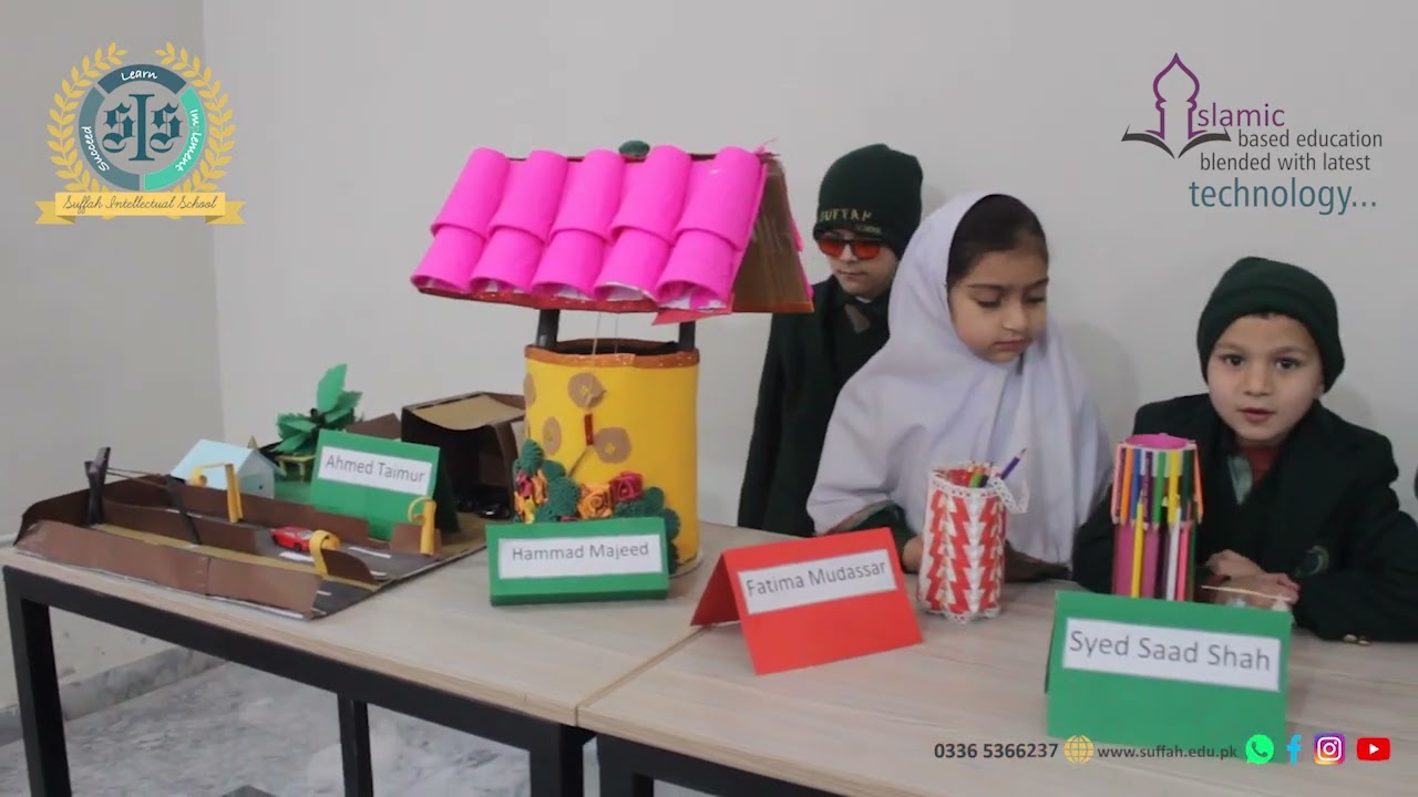 Grade-I students exhibited science projects by using recycled material