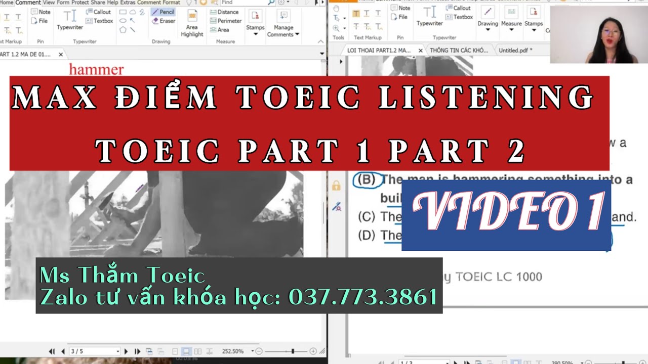 MAX ĐIỂM TOEIC LISTENING PART 1 PART 2 2024 || MS THẮM TOEIC (VIDEO SỐ 1)
