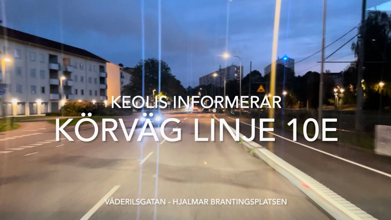 Körväg linje 10E Biskopsgården - Hjalmar Brantingsplatsen