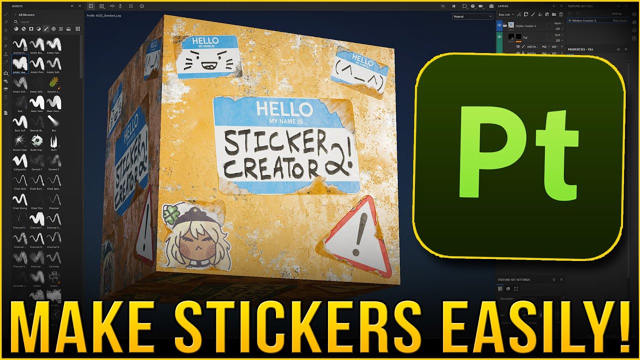 EASILY Make Stickers for Substance Painter + Smart Material Download
