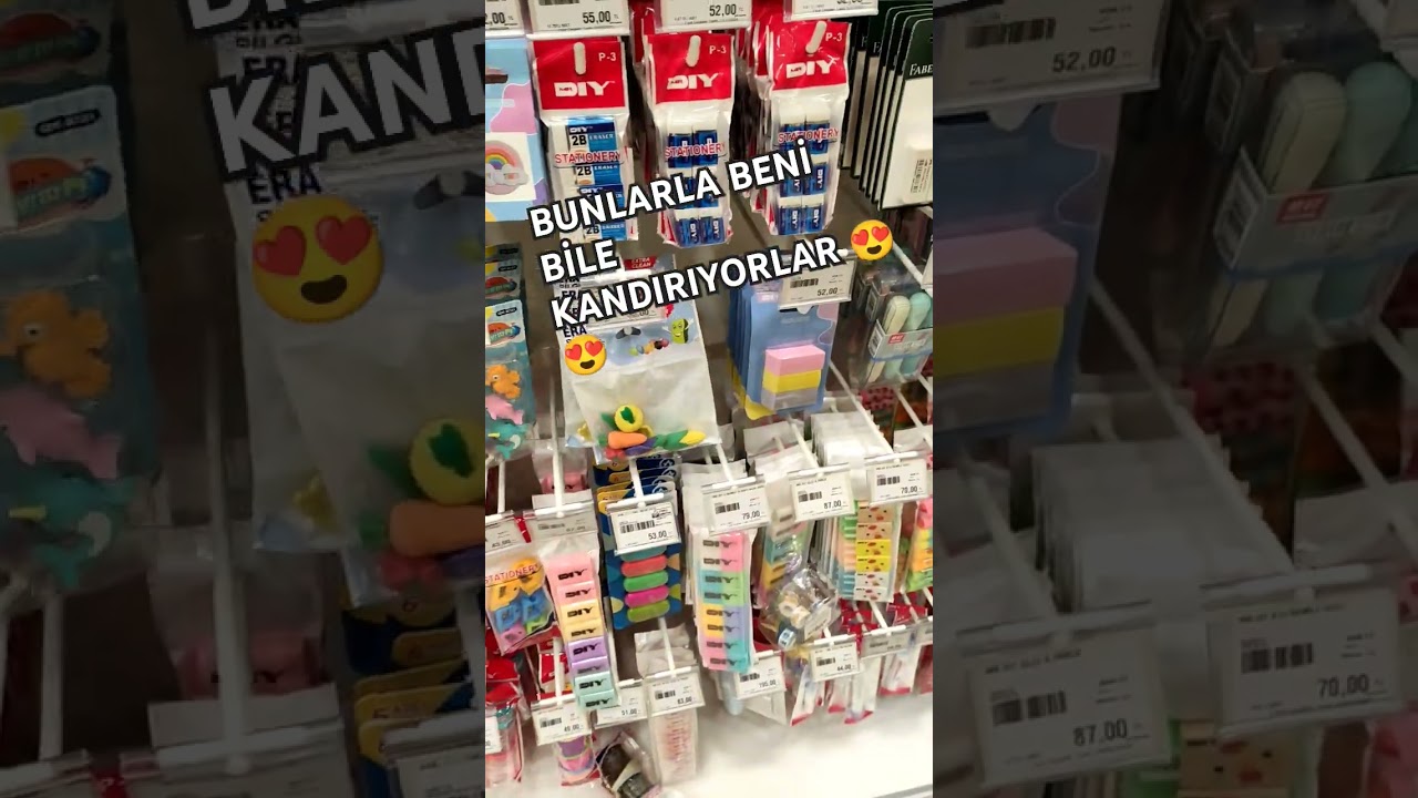 BU RENKLERE BEN BİLE KANIYORUM &Ccedil;OCUKLAR NASIL İSTEMESİN 😍#silgi #makas #rengarenk #malzeme #reklam