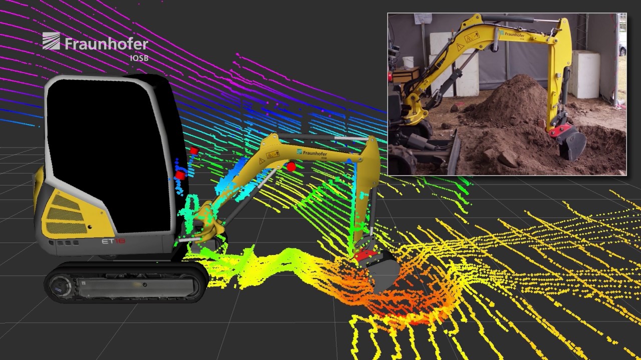 IOSB.BoB: Autonomer Bagger kann Gefahrstoffe bergen