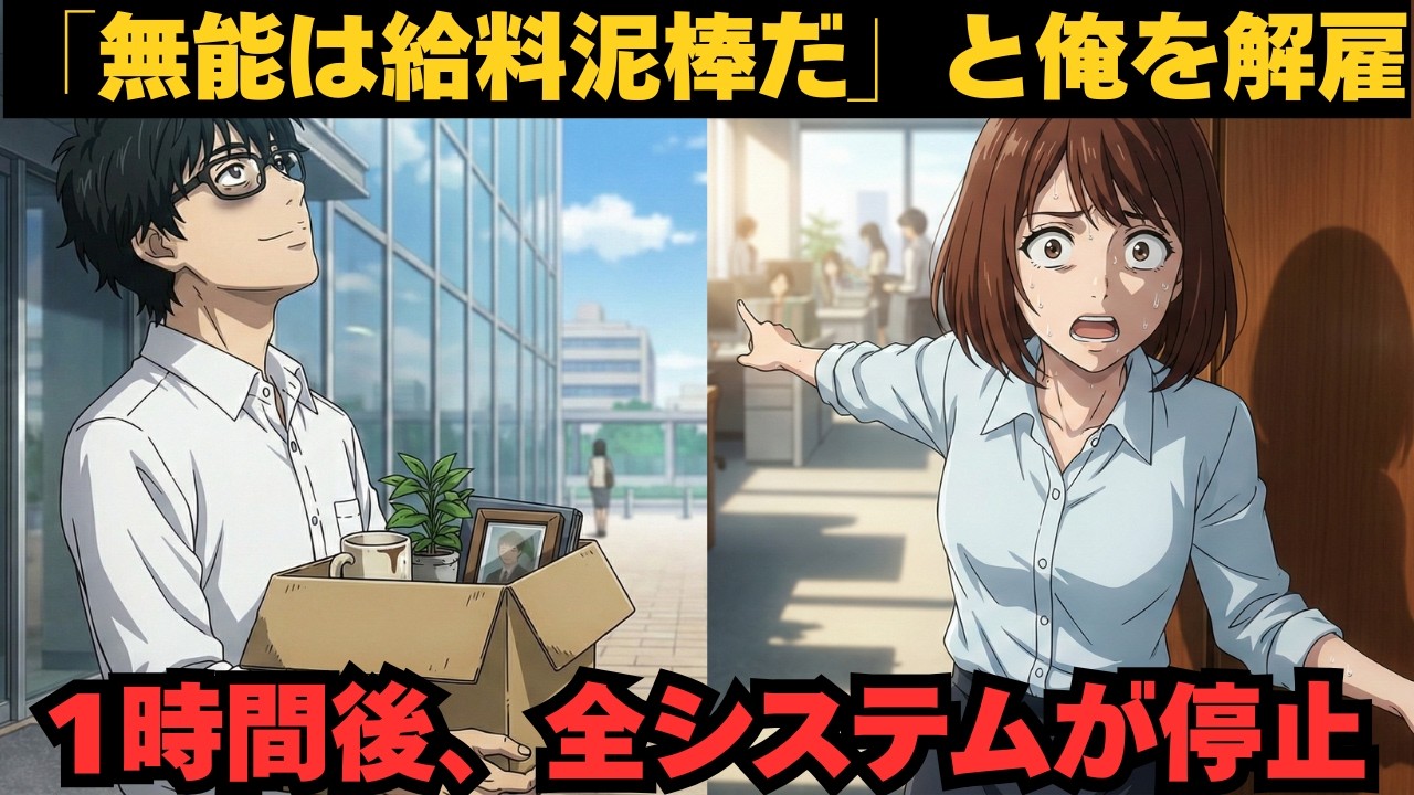 【不当解雇】「無能は給料泥棒だ」と俺を解雇したブラック企業の社長。→1時間後、会社の全システムが停止。
