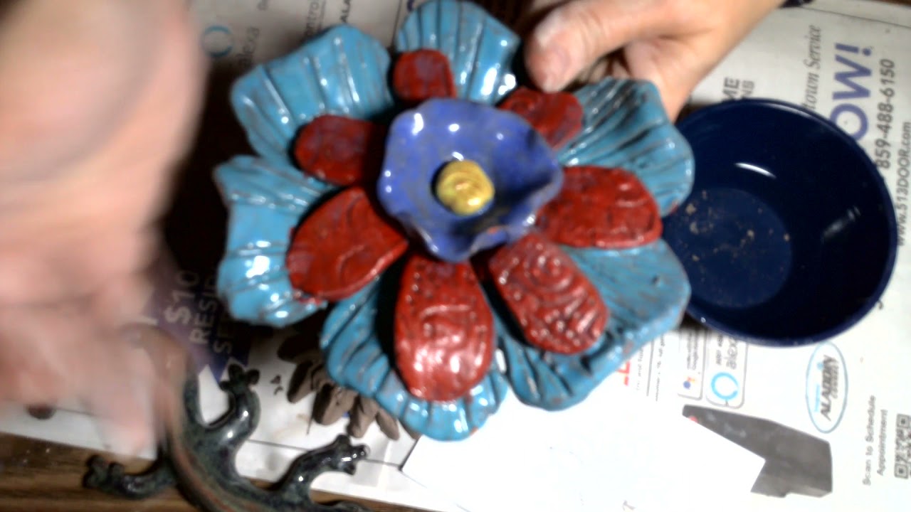 Clay Flower Garden Stake