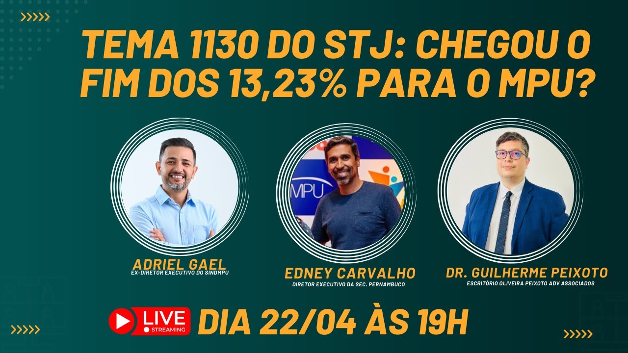 TEMA 1130 DO STJ: CHEGOU O FIM DOS 13,23% PARA O MPU?